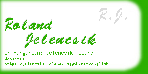 roland jelencsik business card